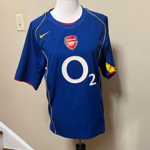 Vintage Nike Arsenal 2004/05 Football Away Soccer Jersey Blue Size M pre-owned
